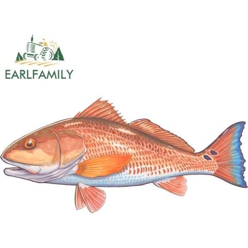 EARLFAMILY 13cm x 6.2cm For Redfish Car Fine Decal Anime Car Stickers Waterproof DIY Custom Printing Personality Scratch-Proof