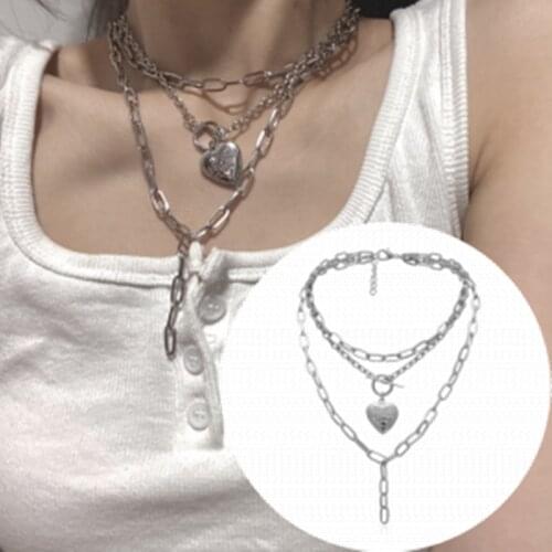 European and American temperament retro cold wind hip-hop punk neckband net red multilayer sweater clavicle chain necklace