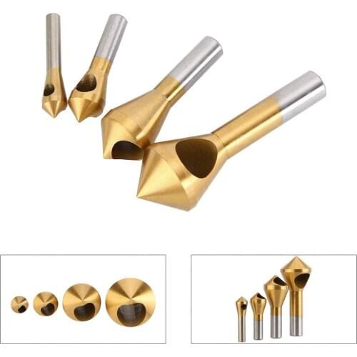 Titanium Coated Countersink Chamfer Tool Deburring Drill Taper Hole Cutter Steel/Aluminum Countersunk Head Chamfering Tools