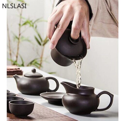 Hot Sale Purple Sand Tea set Tea Sets Pu'er Tea Set Outdoor Camping Mountaineering Tea Set Chinese Tea Ceremony WSHYUFEI