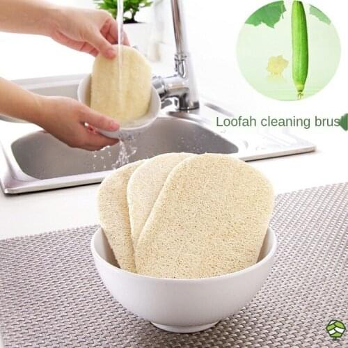 Natural Loofah Sponge Dishwashing Towel Kitchen Oil-free Loofah Bag Cleaning Cloth Sponge Cleaning Tools Tableware Cleaning