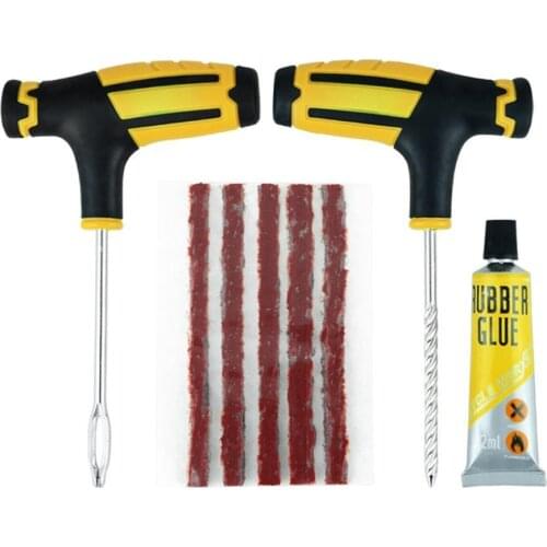 Car Tire Repair Tools Tire Repair Kit Rivet Tool Set Car Bicycle Tubeless Tire Puncture Plug Garage Auto Parts