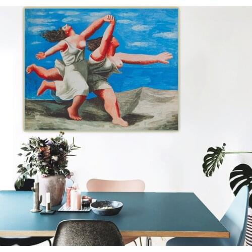 Pablo Picasso"Two Women Running On The Beach"Canvas Oil Painting Western Art Decor Poster Wall Aesthetic Home Decoration