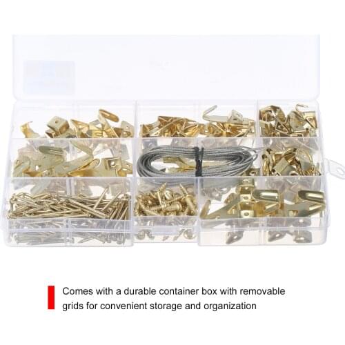 KKmoon 282PCS Picture Hooks Set Picture Hanging Hangers Wall Fixings Assorted Picture Hanger Set Hooks Hangers Pins Screws