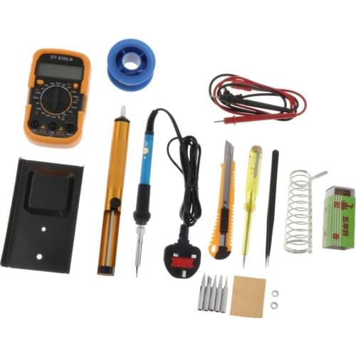Soldering Iron Kit Adjustable Temperature Welding Tool w/Digital Multimeter UK