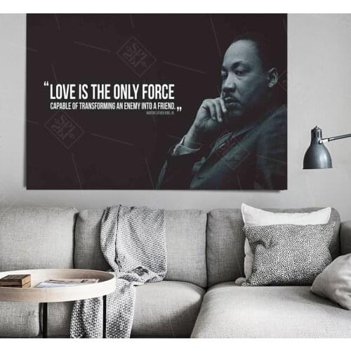 Love is the only force !Martin Luther King Jr. Inspirational Quotes Art Canvas Painting Home Decor Poster Hd Print Wall Picture