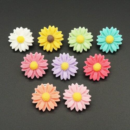 Fashion beauty 10pcs mixed Colorful Round Resin flowers 18MM snap buttons fit snap bracelet snap jewelry wholesale NS0016