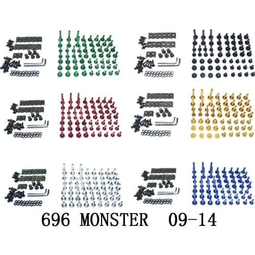 Motorcycle Complete Fairing Bolts Kit Bodywork Screws For Fit DUCATI 696 MONSTER 2009-2014