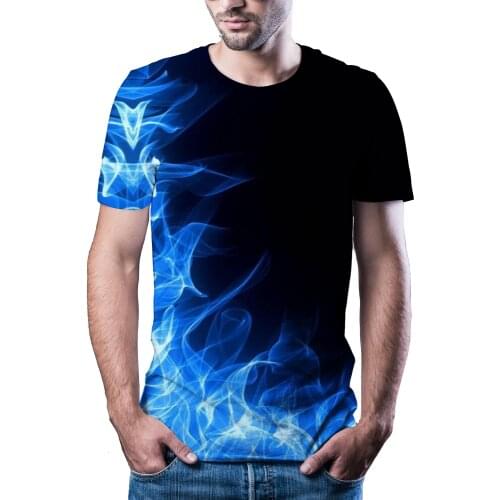 New T-shirt men high quality mens T-shirt short sleeve 3D novelty printing mens T-shirt fashion handsome T-shirt