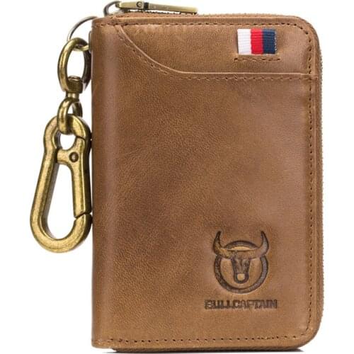 Genuine leather small man wallet male coin purse zipper Men Key case wallet Short Leather Wallet Card Holder Coin Pocket wallets