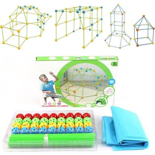 Spot New Kids Construction Fort Building Castles Tunnels Tents Kit DIY 3D Play House Building Toys For Boys Girls Gift Pre-sale