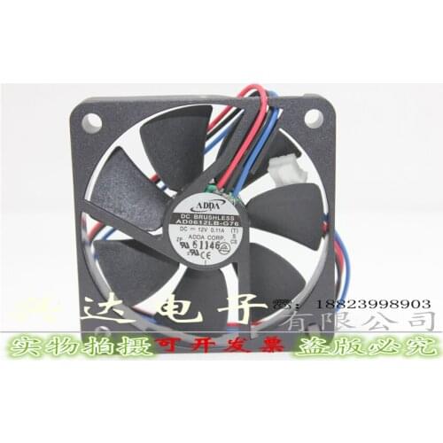 New AD0612LB-G76 DC12V 0.11A 6CM 6010 three-line silent cooling fan