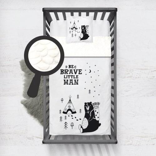 Kids Minky Blanket Super Soft and Warm Baby Blankets Children for Couch and Bed White Brave Bear Model 175