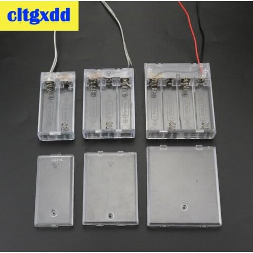 50pcs/Lot Plastic AA Power Battery Storage Case Box Holder 2 3 4 Slots AA Size Battery Socket With Wire Leads ON/OFF Switch