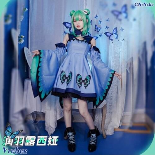 Anime vtuber cos Uruha Rushia full set cospaly costume