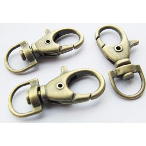 100pcs Strong Silver tone/Antique Bronze Swivel Snap Hook Lobster Clasp Connector Pendant Charm Finding,DIY Accessory Jewellery