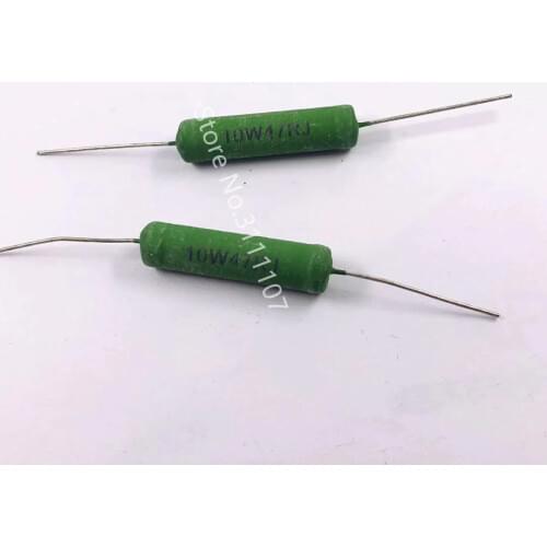10PCS/LOT RX21 10W 47R Wire Wound Resistor Flat Wire Heat Dissipation Power Resistor