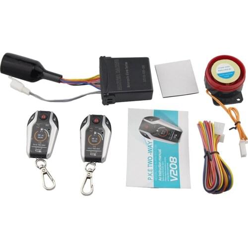 2 Two Way Motorcycle Alarm Anti-theft Security System Vibration Lock Burglar Alarm Remote Engine Start Sensitivity Adjustable