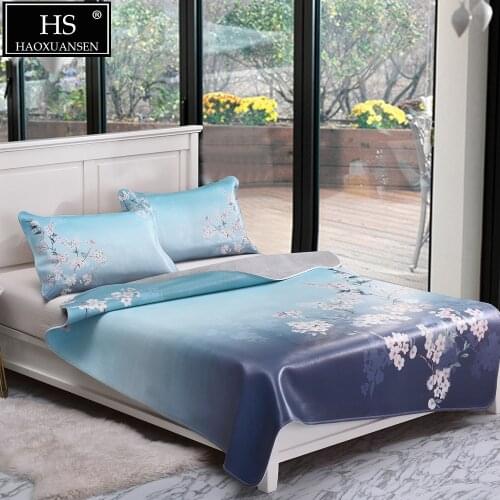 SlateGray Floral pattern Cowhide mat 3 PCS Full grain leather mat Air conditioner mat thick 3.8 MM Size Can be customized