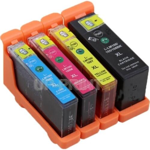 UP 4pcs compatible ink cartridge for Lexmark 100xl 100 105XL108 for PRO205/209/705/707/709/ 805/901/905/208/708/808/908 printer