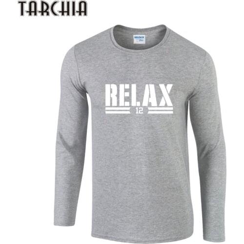 TARCHIA Autumn Long Sleeve T Shirt Male Brand Luxury Fashion Mens Clothing Mens Casual Cotton Letter Relax Print Tees Tops