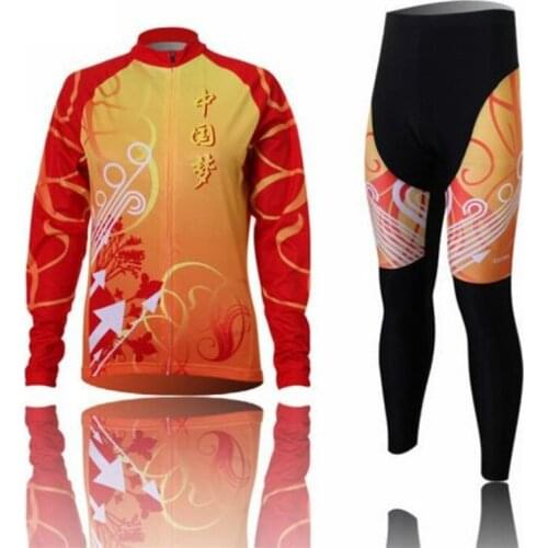 Xintown Spring Women Long Sleeve Cycling Jersey Set Outdoor Sport Cycling Clothing Autumn Bike Jersey KitQuick Dry Cycle Jersey