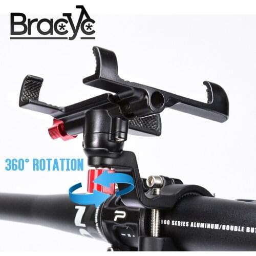 Aluminum Alloy Bicycle Mobile Phone Holder 360 Rotatable Adjustable Bicycle MTB Phone Holder Non-slip Stand Cycling Accessories