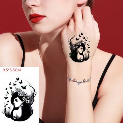 Waterproof Temporary Tattoo Sticker Butterfly Sexy Girl Flower Hand Body Art Flash Tatoo Fake Tatto for Woman Men
