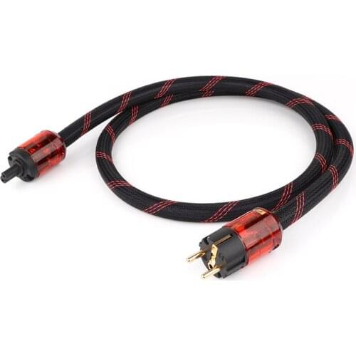 Hi-End Pure Copper audiophile power cords EU Schuko Power Cable With Figure 8 IEC AMP Turntable Power Extension Cable
