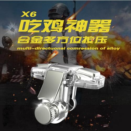 X6 Alloy Metal Game Controller for Mobile Phone PUBG Gamepad Joystick Trigger Aim Shooting Handle Key Button for IPhone Android