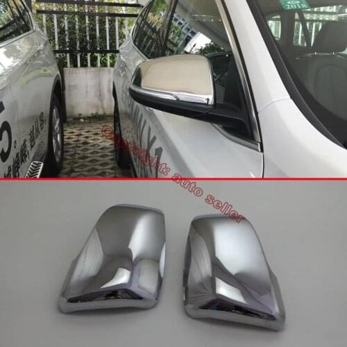 ABS Chrome Car Accessories Side Mirror Cover Trim Rear View Cap Overlay Molding Garnish For BMW F48 X1 2016 2017