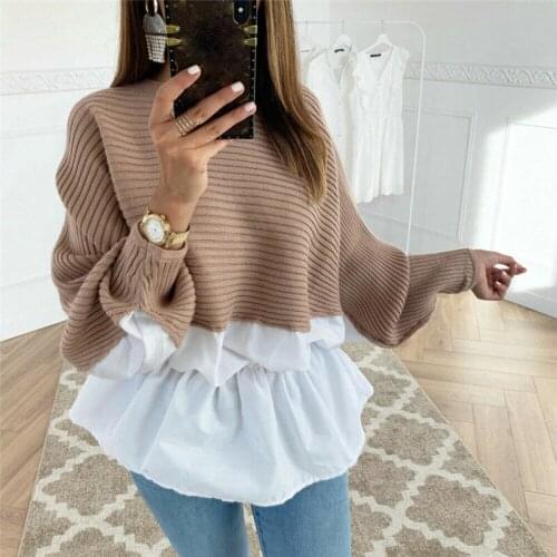 2019 Hot Women Long Sleeve O-neck Pullover Tops Patchwork Pattern Elegant Autumn Winter Office Business Female T-shirt Plus Size