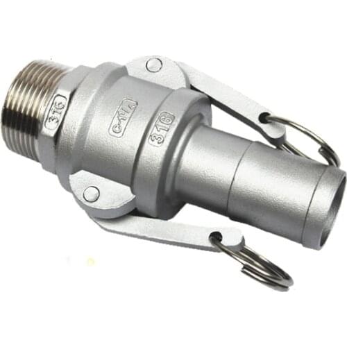 1/2" 3/4" 1" 1-1/4" 1-1/2" Hose Barb To BSPT Male Thread 304 Stainless Steel C + F Type Camlock Cam Lock Fitting Pump Adapter