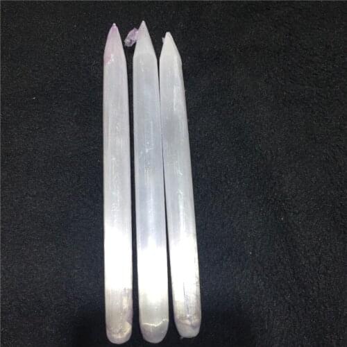 1pcs natural stones and minerals white gypsum wand point energy stone wand for home decoration