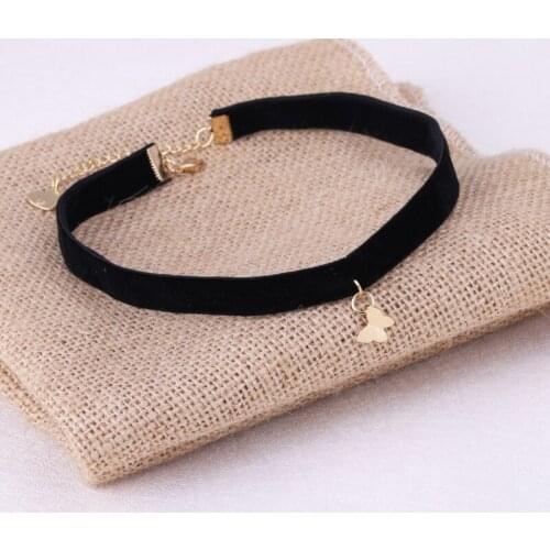 1Pc New Arrival Cute Insect Butterfly Pendant Black Korea Velvet Rope Choker Collar Necklace Female Collier Bijoux Girls Gift