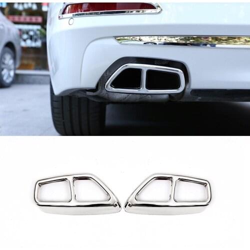 For BMW 5 series G30 2017 2018 Stainless Steel Car-Styling Accessories Back Rear Exhaust Muffler Decorative Frame Trim 2pcs