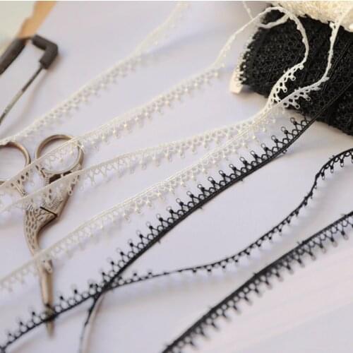 2 Yards/lot High Quality Water Soluble Lace Ribbon Handicrafts Embroidered Black White Lace Trim For Handmade Clothing Decor