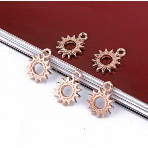 20pcs Fashion Golden Hollow Sun Earring Alloy Charms DIY Small Eardrop Bracelet Punk Jewelry Accessory Make