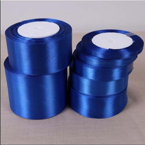 25Yards/Roll 6/10/15/20/25/40/50mm Royal Blue Single Face Satin Ribbon DIY Gift Wrapping Christmas WeddingParty Ribbons