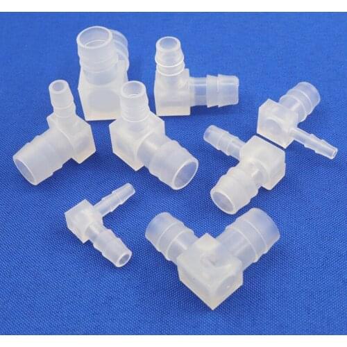 5~50pcs 14~6mm PP Reducing Elbow Connectors Aquarium Tank Air Pump Aerator Hose Pagoda Joint Garden Irrigation Pipe Fittings
