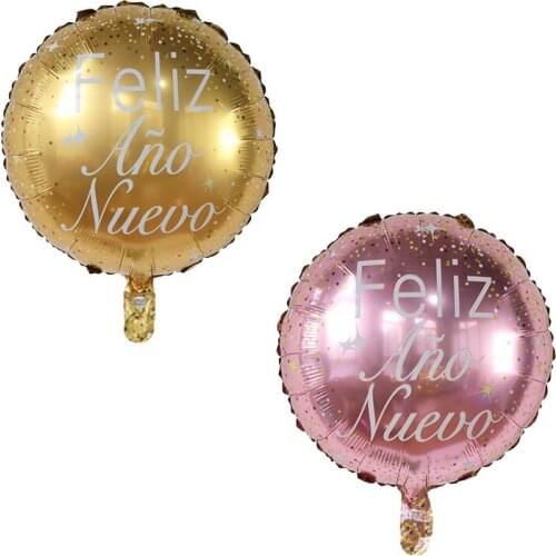 50pcs 18inch Spanish Happy New Year Foil Balloons Feliz Año Nuevo Christmas New Year Party Decorations Inflatable Helium Globos