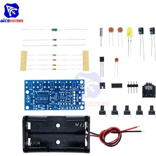 Diymore 76MHz-108MHz FM Radio DIY Kit Audio Receiver PCB FM Module Learning Electronics Kit DC 1.8-3.6V