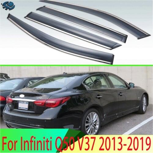 For Infiniti Q50 V37 2013-2019 Plastic Exterior Visor Vent Shades Window Sun Rain Guard Deflector 4pcs