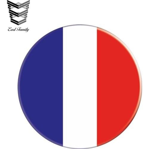 EARLFAMILY 13cm x 13cm Auto Moto Bike Suitcase Laptop Flag Round France Decal Reflective Car Sticker Waterproof 3D Car Styling