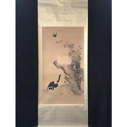 Hand-painted Chinese paintings,Ancient Chinese Scroll,cat