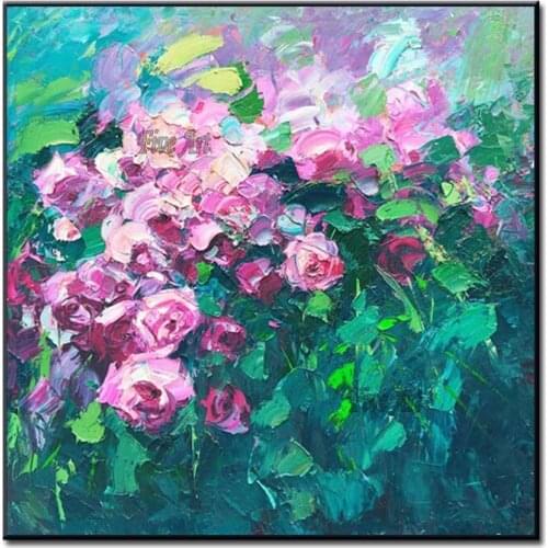 Real Handmade Flower Wall Decoration Canvas Art Unframed Floral Oil Painting Unframed Wall Hangings Artwork For Home Showpiece