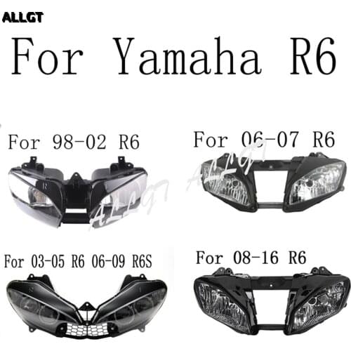 Motorcycle Front Headlamp Headlight Assembly For Yamaha R6 YZF 1998 -2000 2001-2008 2009 2010 2011 2012 2013 2014 2015 2016
