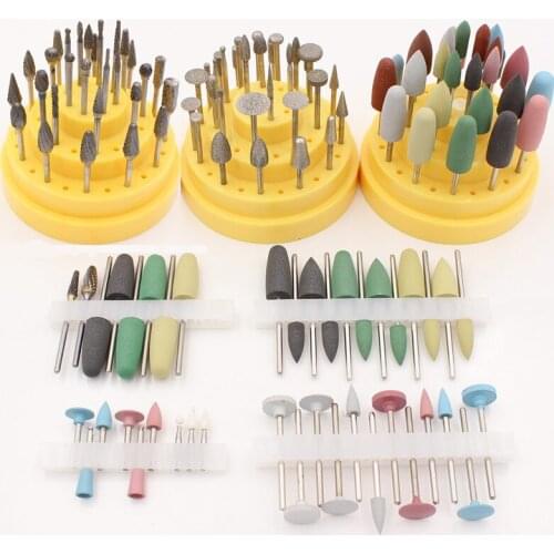 Dental Light Curing Resin Polishing Kit for Low-Speed Handpiece Porcelain Teeth Polish Silicon Rubber Silicon Carbide Grinding