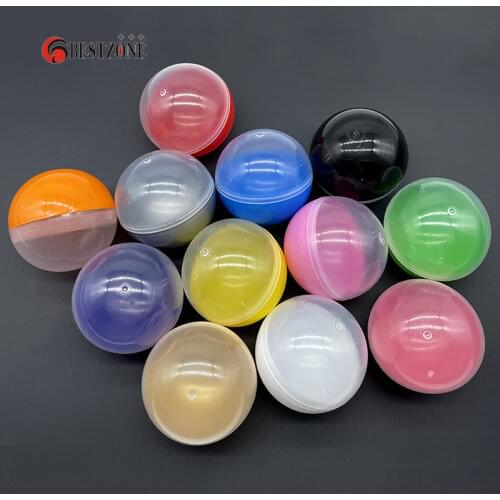 Free Shipping Strong 100 Pcs/Lot 75 MM Upper Colorful Bottom Transparent Empty Plastic Ball 3" Capsules Toy For Kids Gift