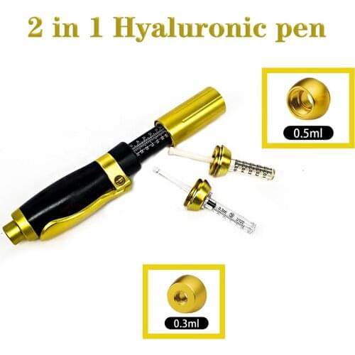 0.3/0.5ml Hyaluronic Acid Syringe Pen 2 in 1 Convertible Hyaluron Pen Set Professional Beauty Atomizer Needle Free Pen Wrinkle
